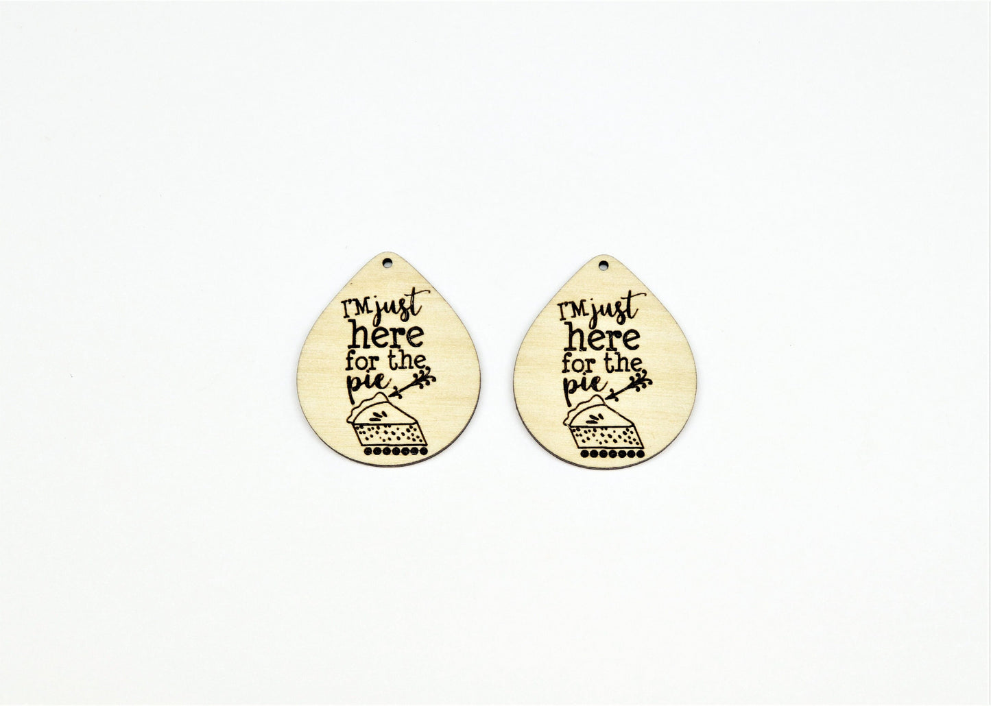 Pie wood earring blanks, earring supplies, wood blanks