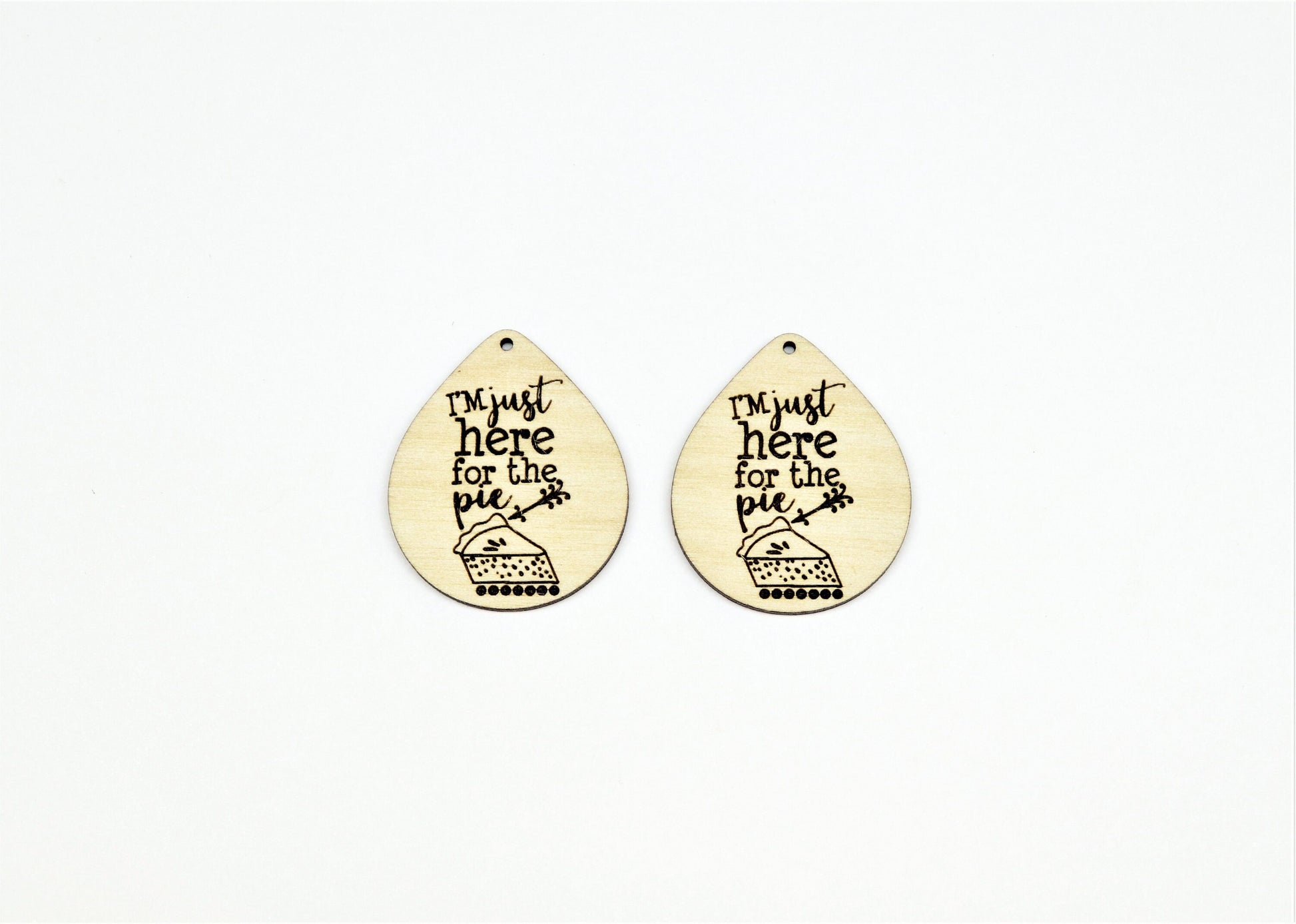 Pie wood earring blanks, earring supplies, wood blanks