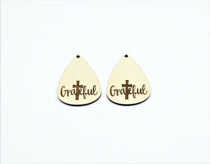 Grateful earrings, teardrop blanks