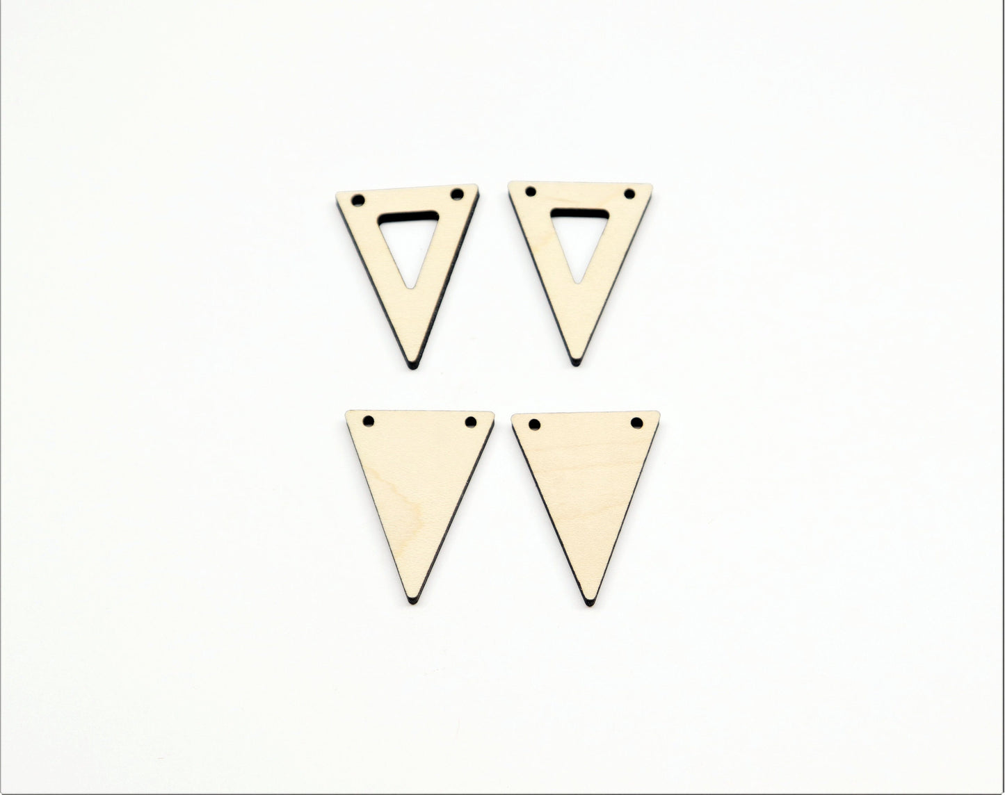 Triangle earring blanks, wood cutouts