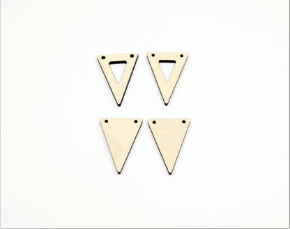 Triangle earring blanks, wood cutouts