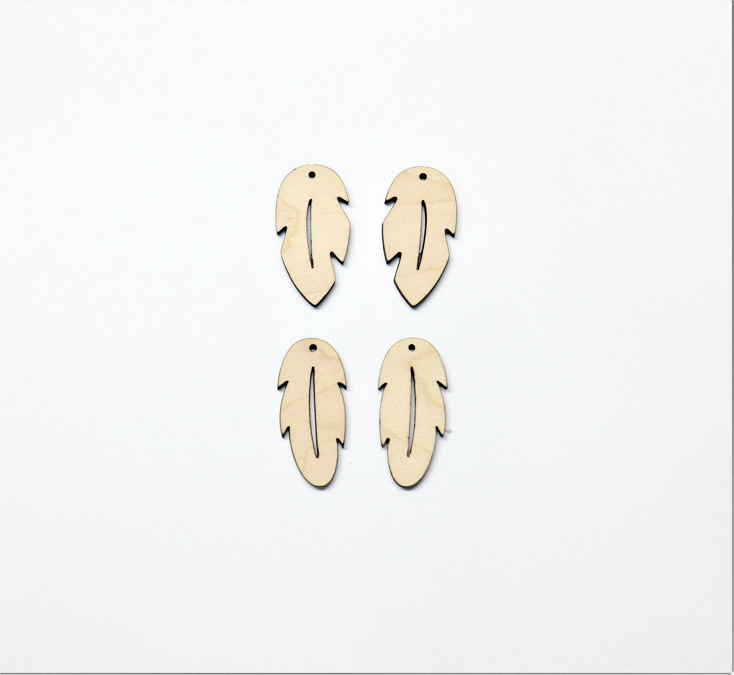 Feather blanks, wood cutouts, earring blanks