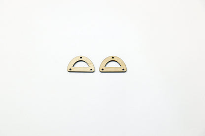 Half circle earring blanks, wood cutouts