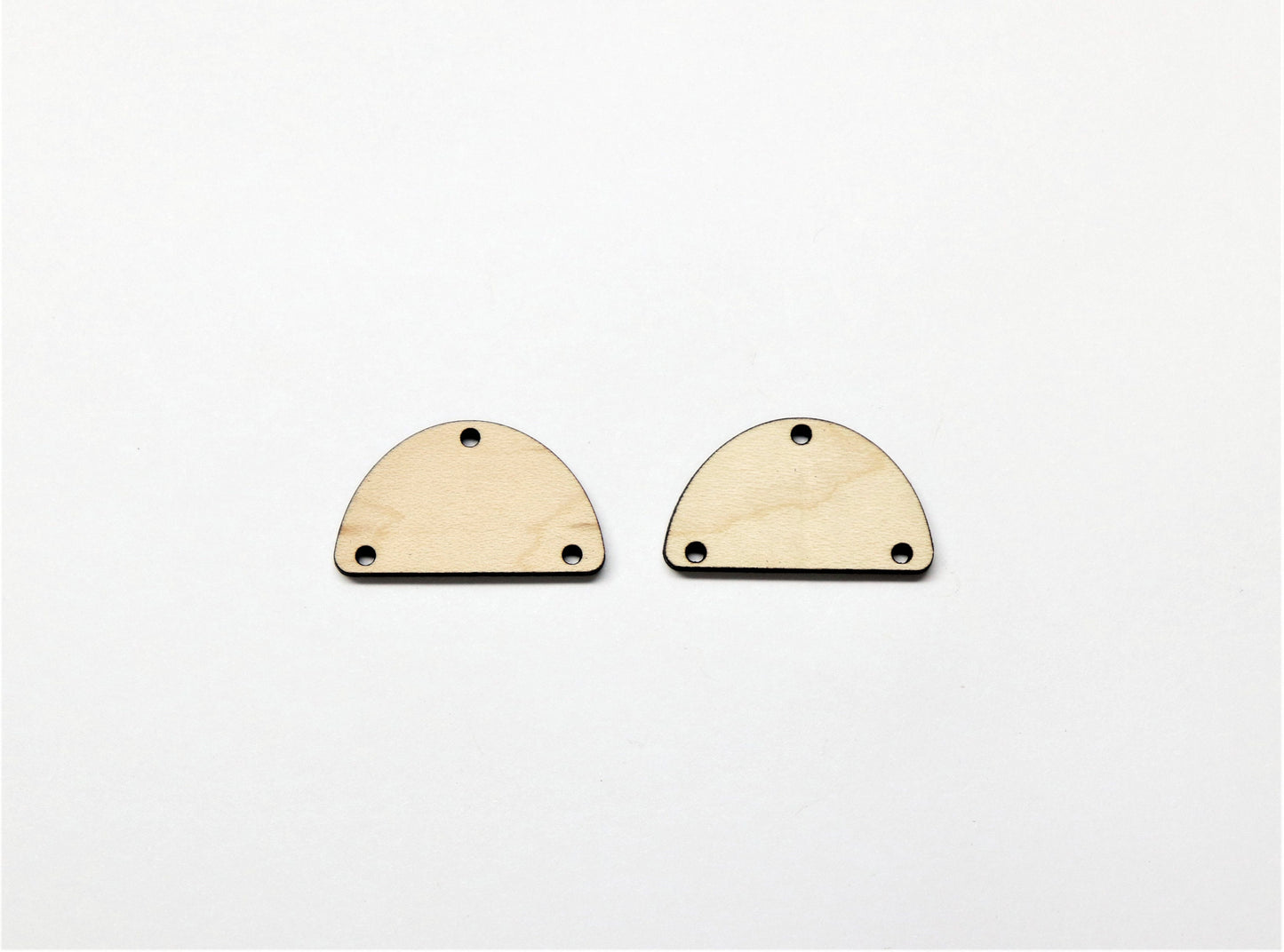 Half circle earring blanks, wood cutouts