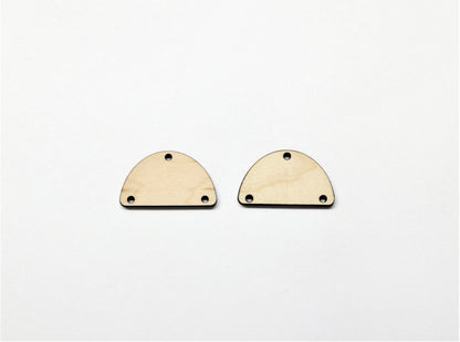 Half circle earring blanks, wood cutouts