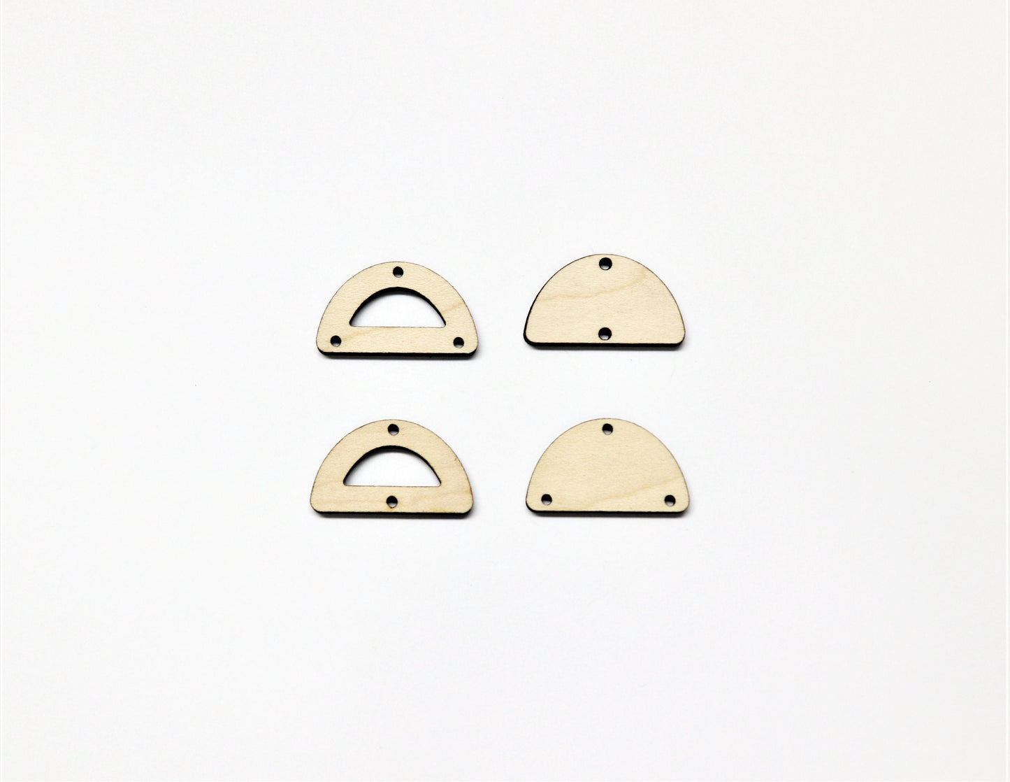 Half circle earring blanks, wood cutouts