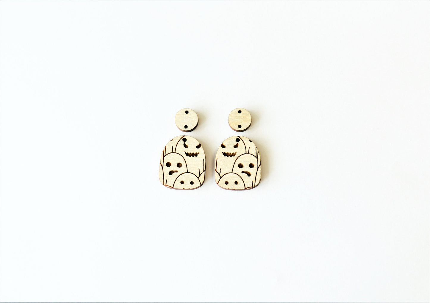 Ghost earring blanks, earring blanks, wood cutouts