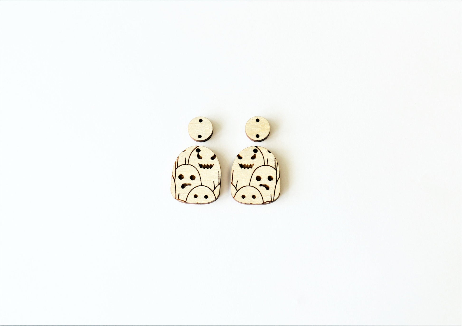 Ghost earring blanks, earring blanks, wood cutouts