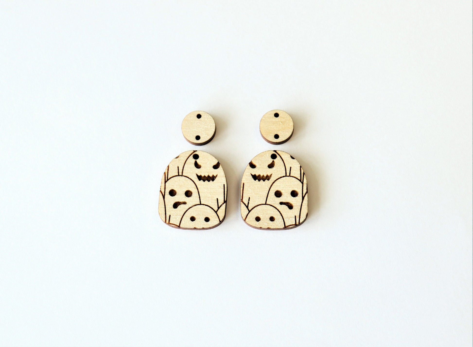 Ghost earring blanks, earring blanks, wood cutouts