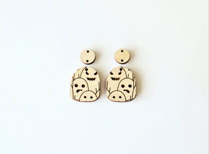 Ghost earring blanks, earring blanks, wood cutouts