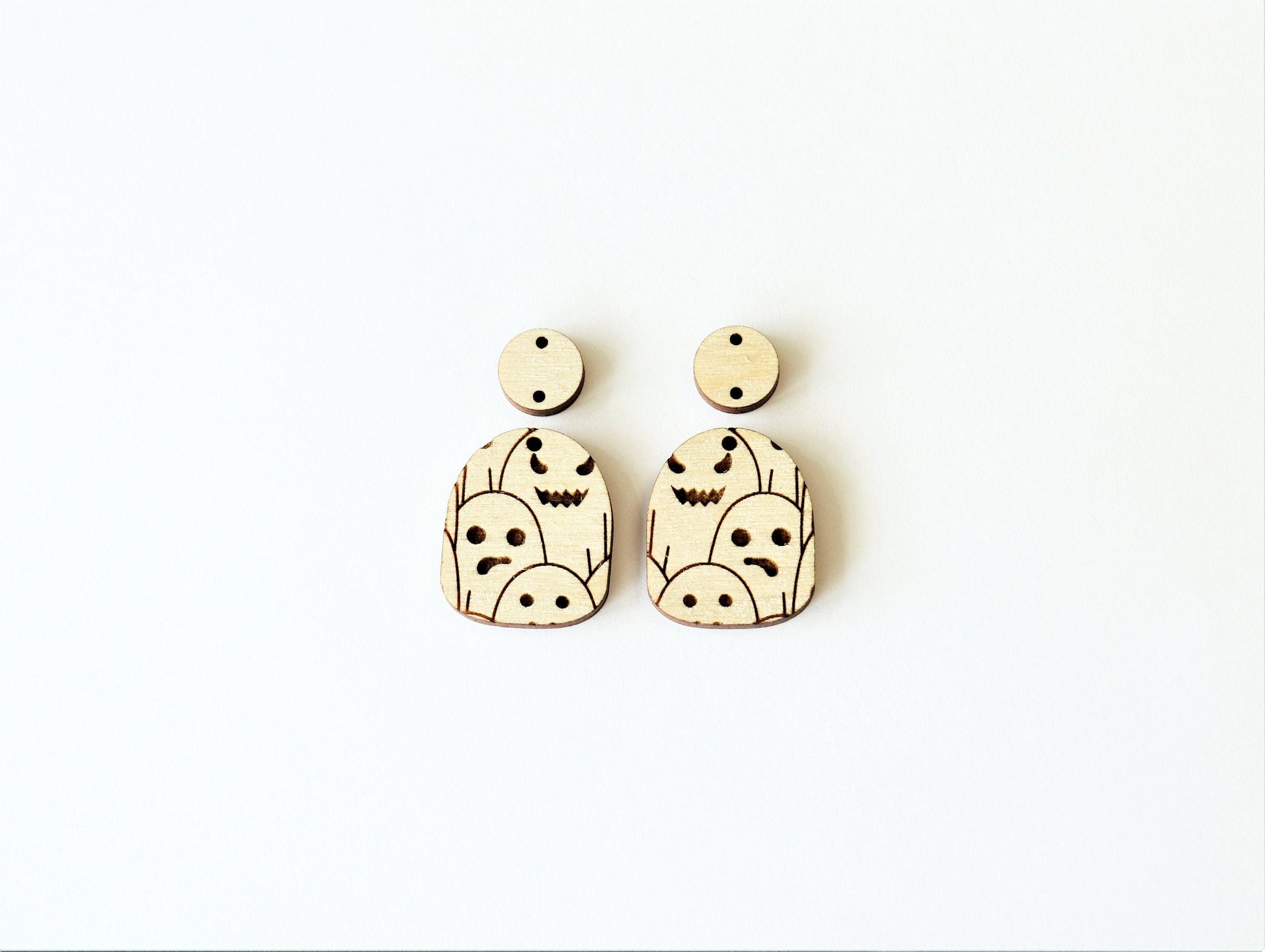 Ghost earring blanks, earring blanks, wood cutouts