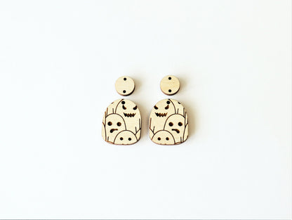 Ghost earring blanks, earring blanks, wood cutouts