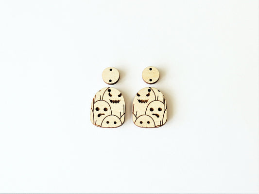 Ghost earring blanks, earring blanks, wood cutouts