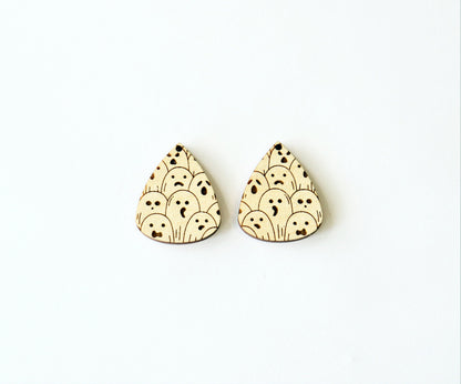 Ghost teardrop earring blanks, earring blanks, wood cutouts