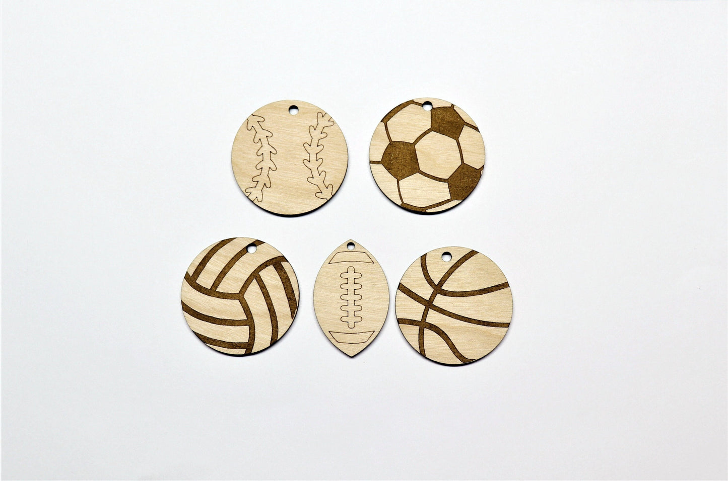 Sports Keychain blanks, wood blanks, wood cutouts