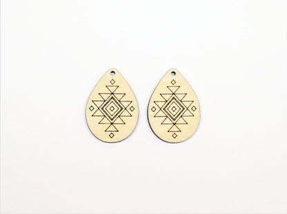 Teardrop wood earring blanks, DIY earrings, earring blanks, sold per set