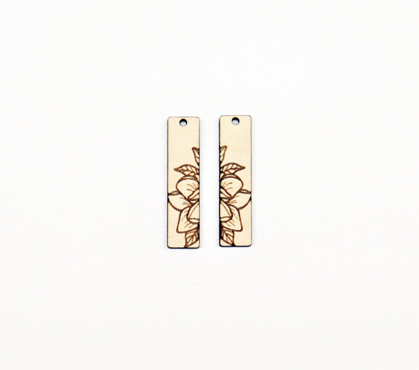 Rectangle wood earring blanks, bar earrings, DIY earrings, earring blanks, sold per set