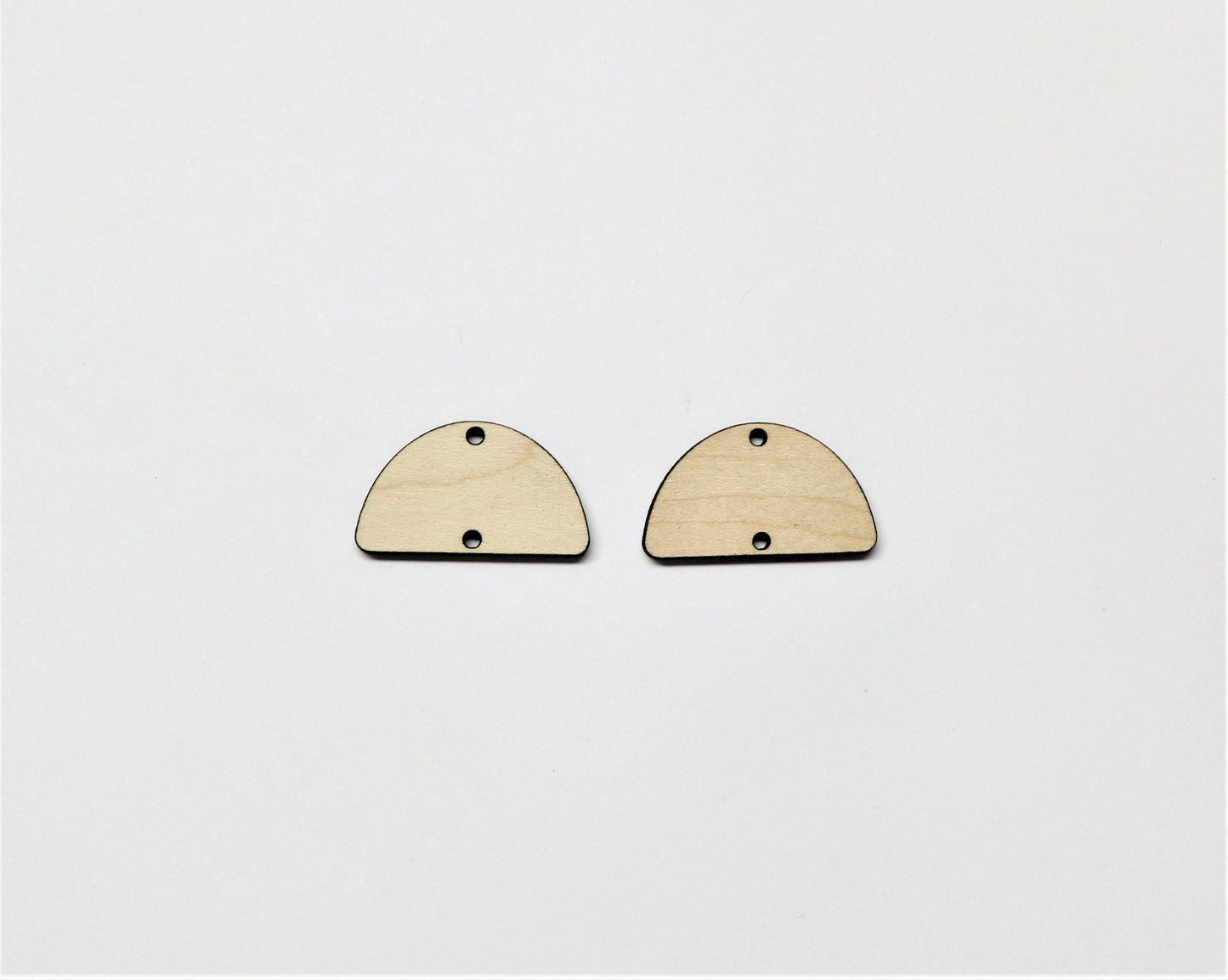 Half circle earring blanks, wood cutouts