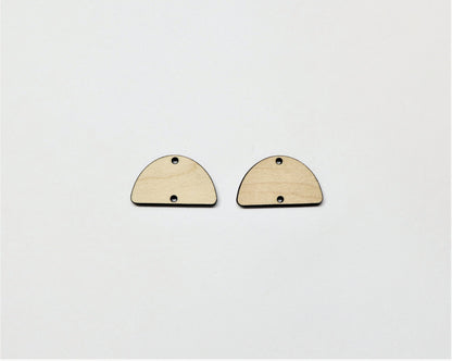 Half circle earring blanks, wood cutouts