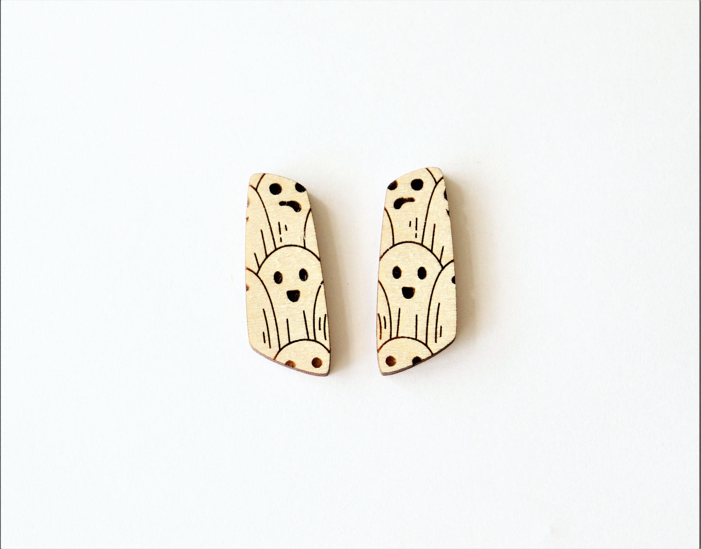 Ghost earring blanks, earring blanks, wood cutouts