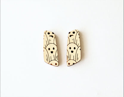 Ghost earring blanks, earring blanks, wood cutouts