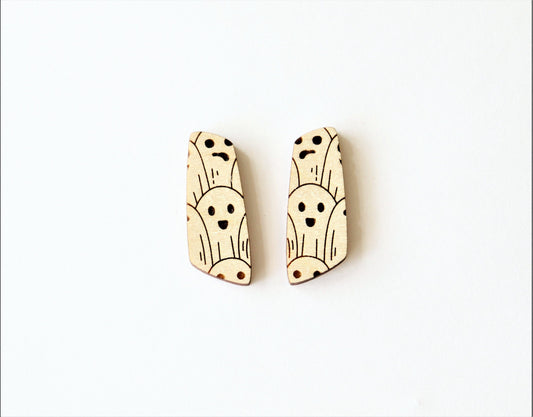 Ghost earring blanks, earring blanks, wood cutouts