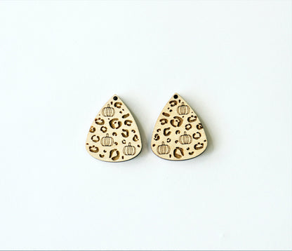 Pumpkin cheetah  earring blanks, wood blanks