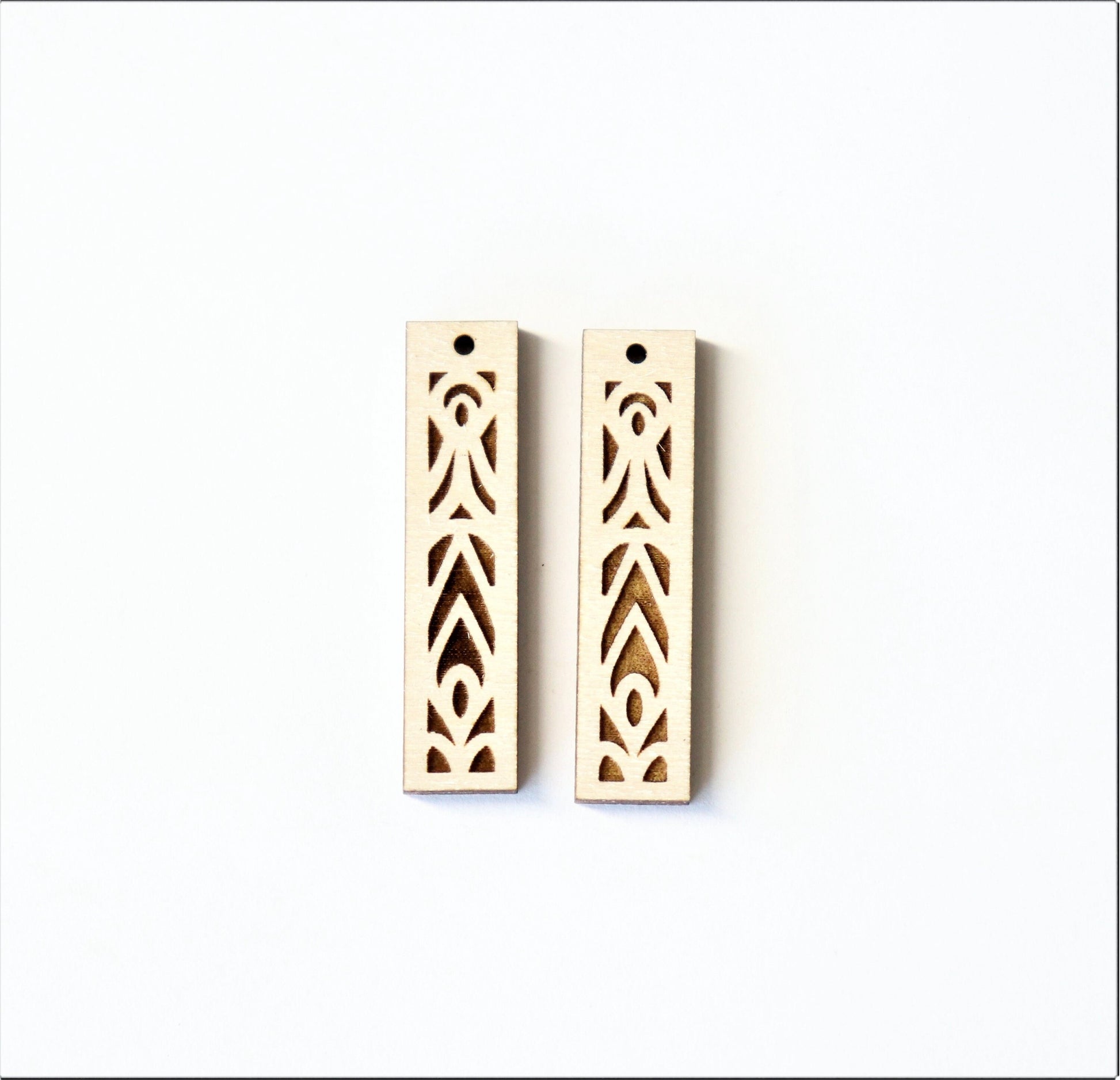 Bar earring blanks, earring blanks, wood cutouts