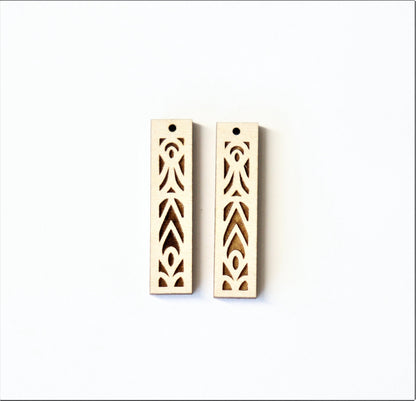 Bar earring blanks, earring blanks, wood cutouts