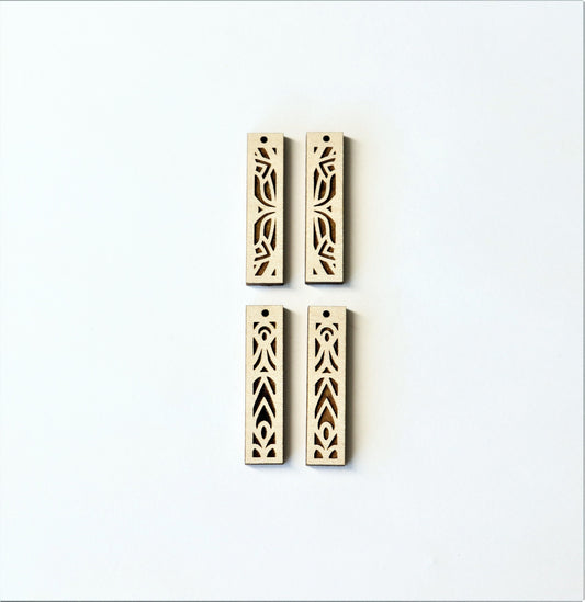 Bar earring blanks, earring blanks, wood cutouts