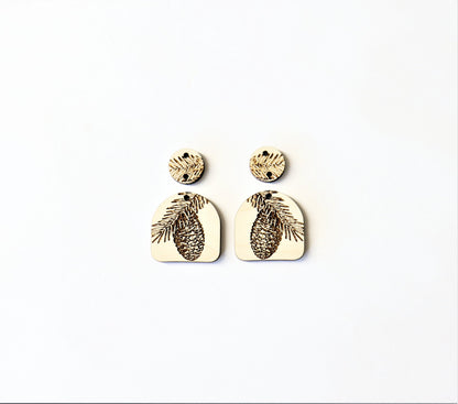 Pinecone earring blanks, earring blanks, wood earrings