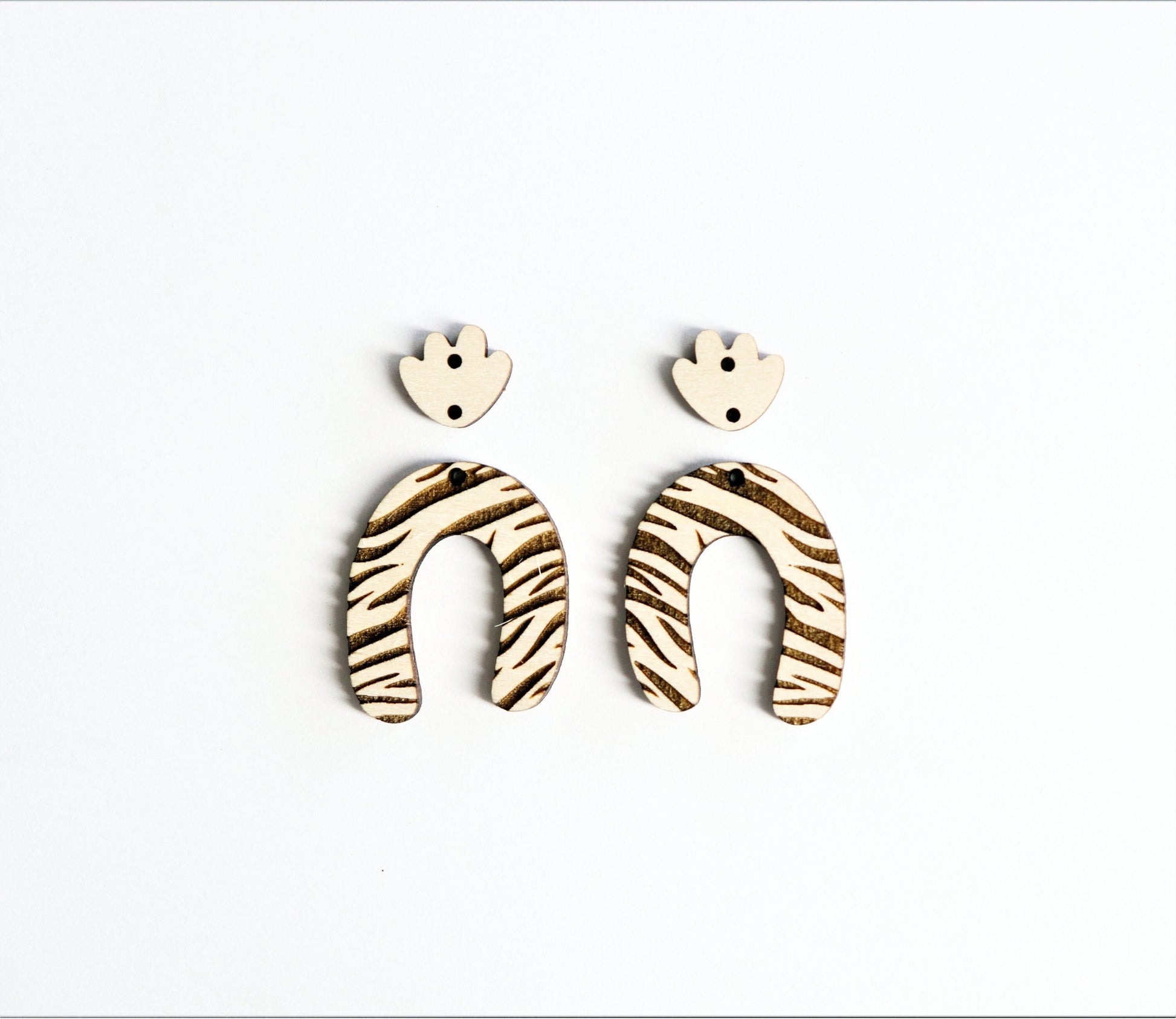 Tiger print earring blanks, DIY earrings, blanks, sold per set