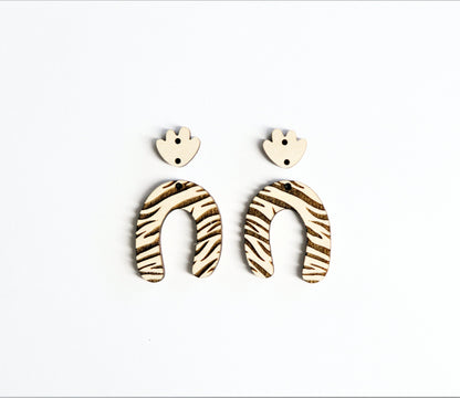 Tiger print earring blanks, DIY earrings, blanks, sold per set