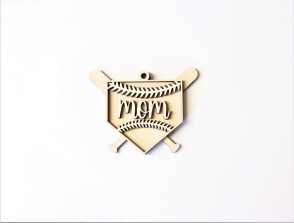 Baseball mom Car charm blank,  wood blanks, wood cutouts