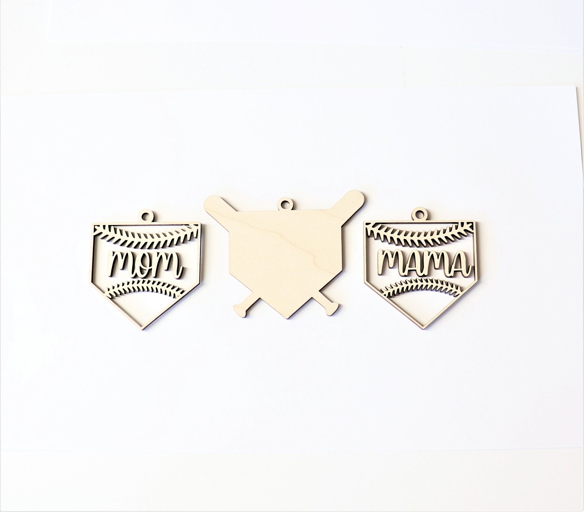 Baseball mom Car charm blank,  wood blanks, wood cutouts