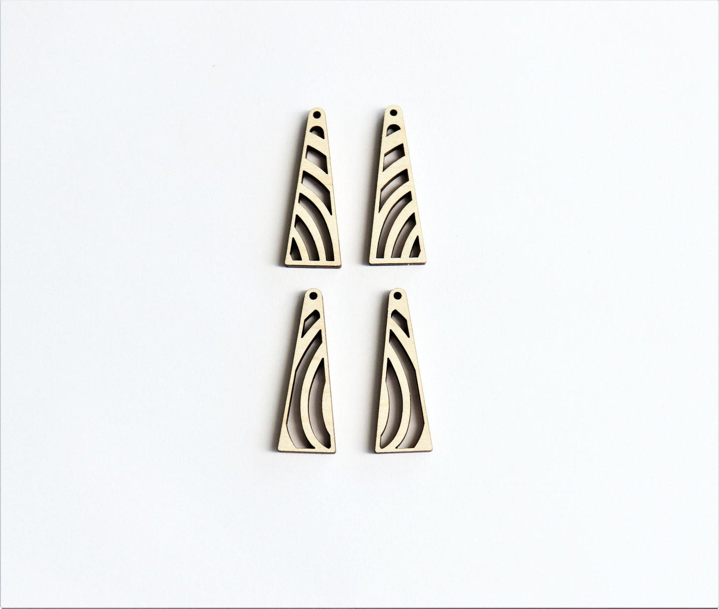 Wood earring blanks, wood cutouts, wood earrings