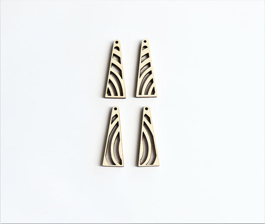 Wood earring blanks, wood cutouts, wood earrings