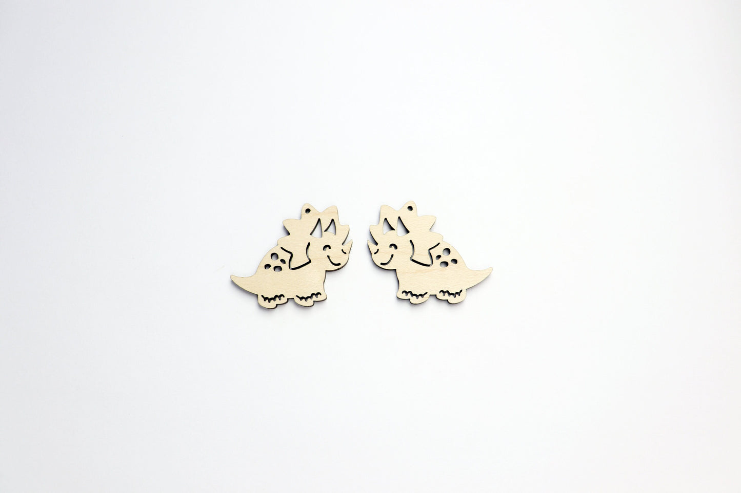 Dinosaur earrings, earring blanks, wood cutouts