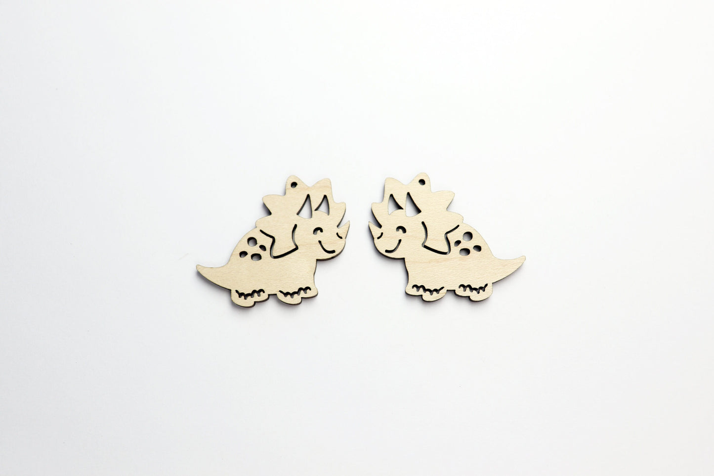 Dinosaur earrings, earring blanks, wood cutouts