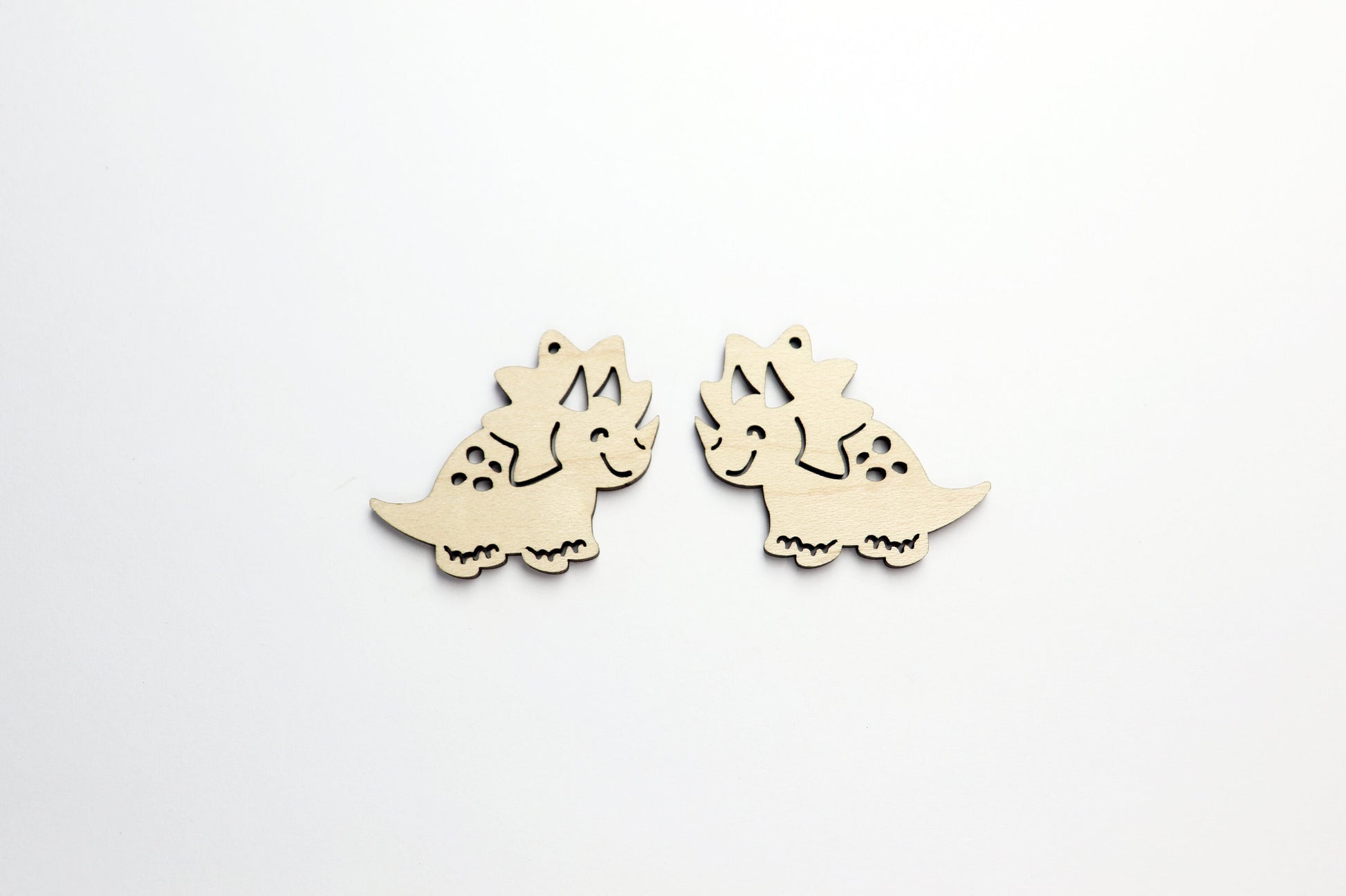 Dinosaur earrings, earring blanks, wood cutouts