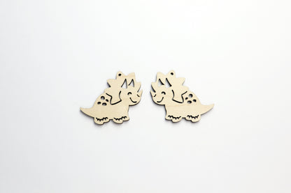 Dinosaur earrings, earring blanks, wood cutouts