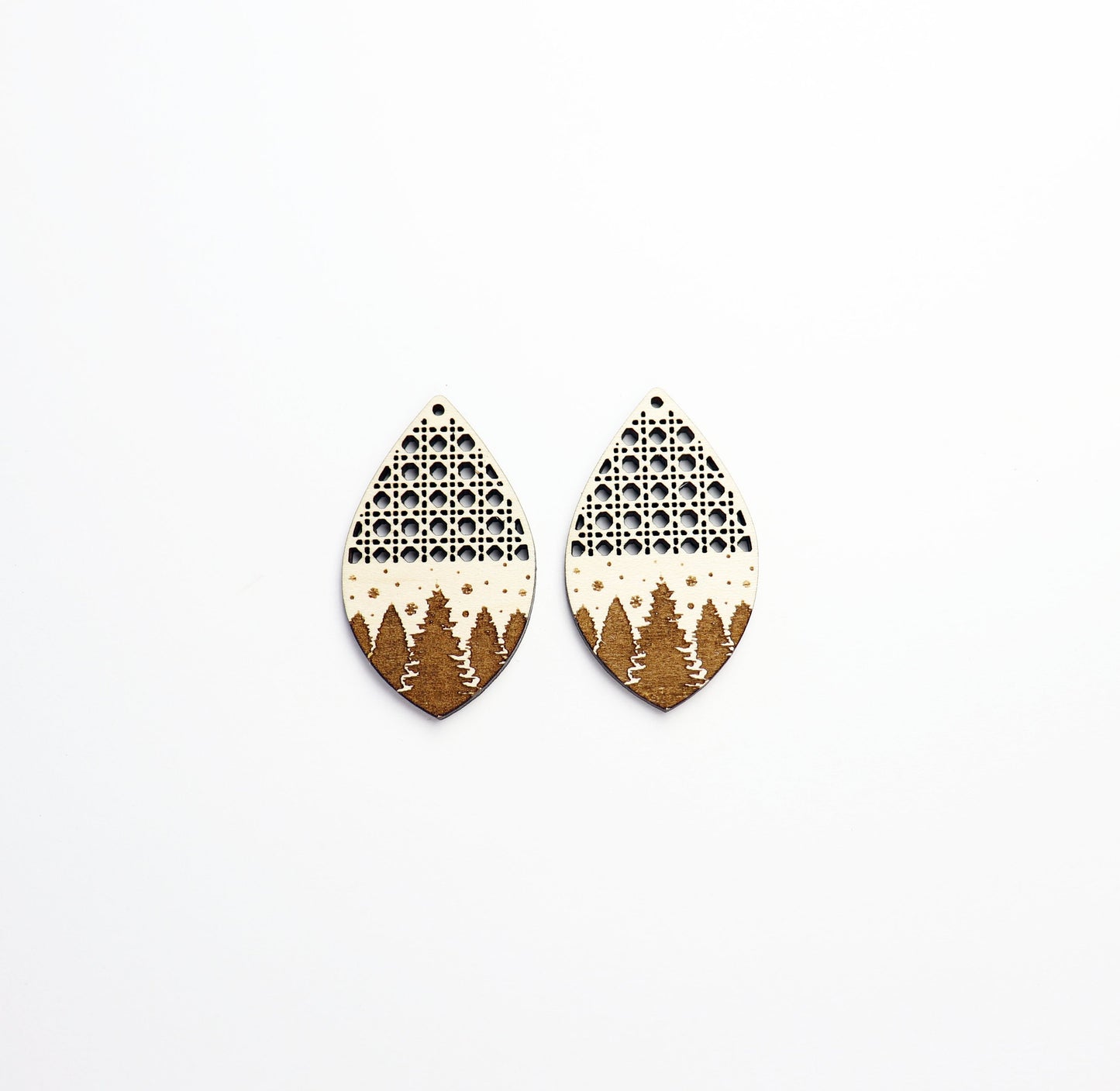 Mountain earring cutouts, laser cutouts, wood cutouts, sold per set