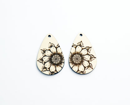 Flower earring blanks, DIY earrings, earring blanks, sold per set