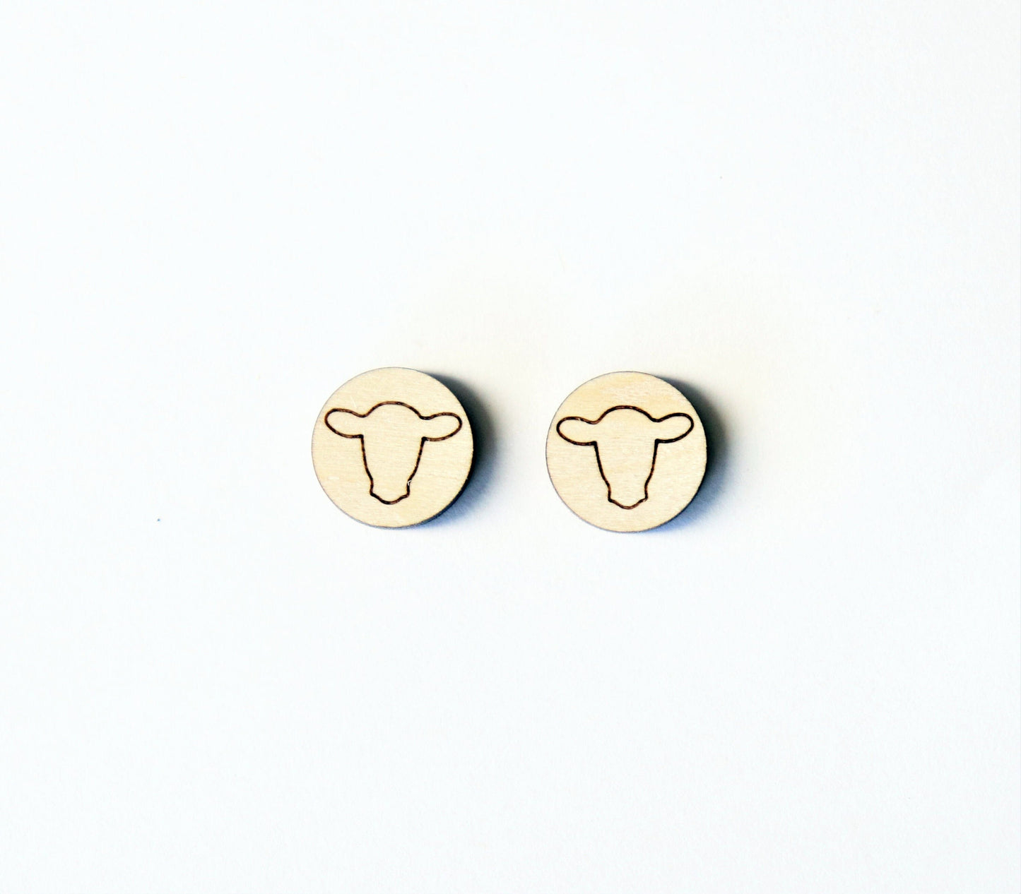 Cow stud blanks, wood earring blanks, cow cutouts