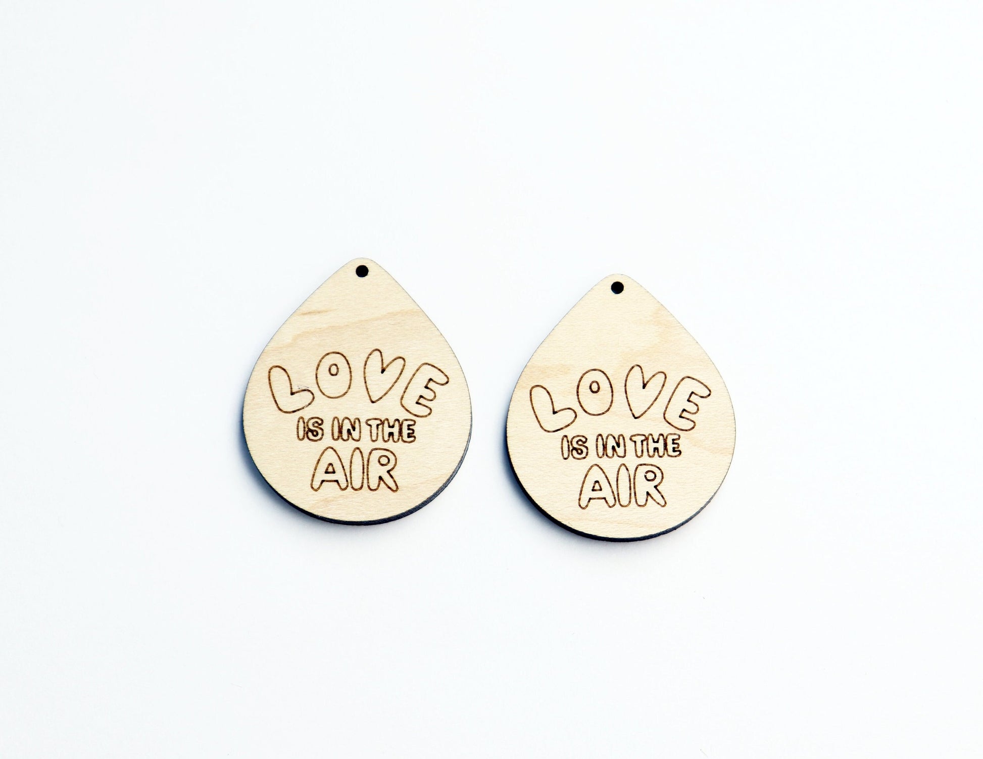 Valentine teardrop earring blanks, wood blanks