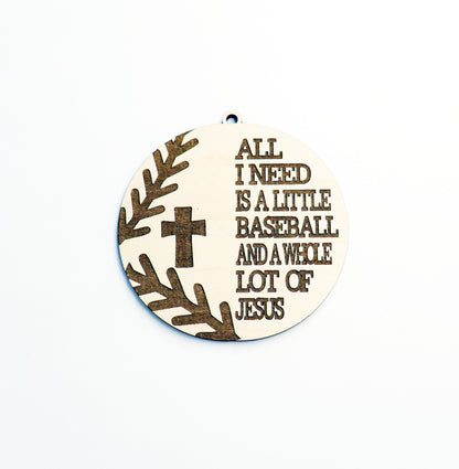 Baseball car charm,  wood blanks, wood cutouts, baseball cutouts