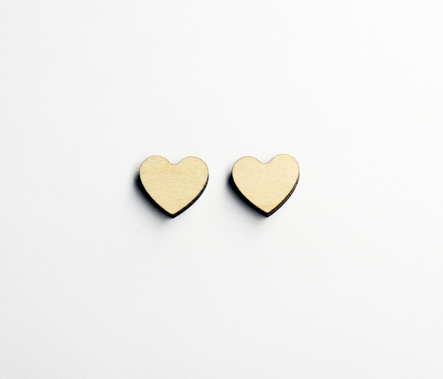 Heart studs, Wood earring , sold per set