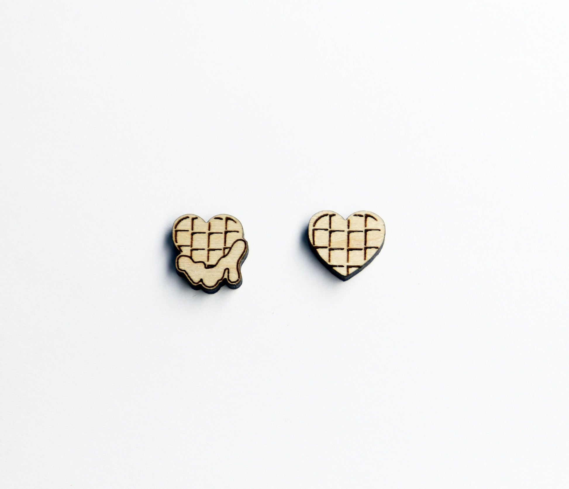 Heart stud earring blanks, waffle studs, earring blanks