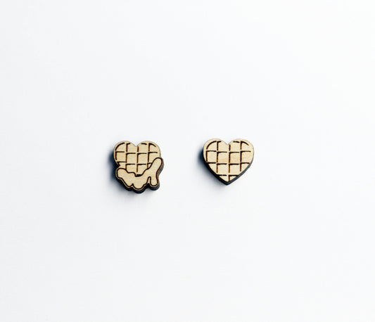 Heart stud earring blanks, waffle studs, earring blanks