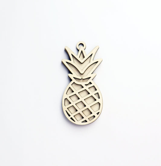 2 Layer pineapple car charm,  wood blanks, wood cutouts, pineapple cutouts